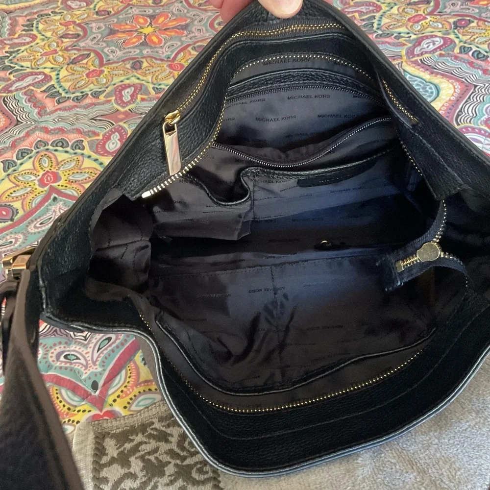 Michael Kors Black Hobo Bag with Gold Accents, Good condition, - Picture 7 of 7
